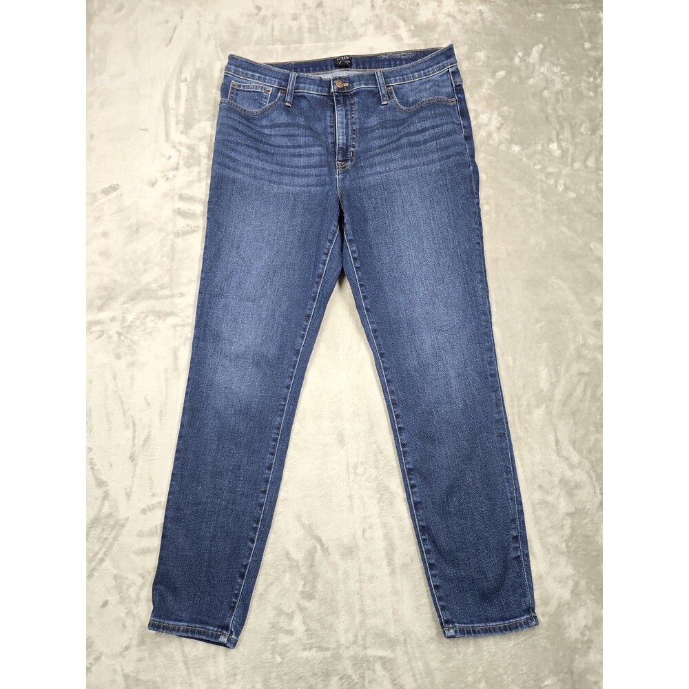 ​J. Crew 9" Mid-Rise Skinny Jeans Women Size 31 Medium Wash Blue Denim Stretch
